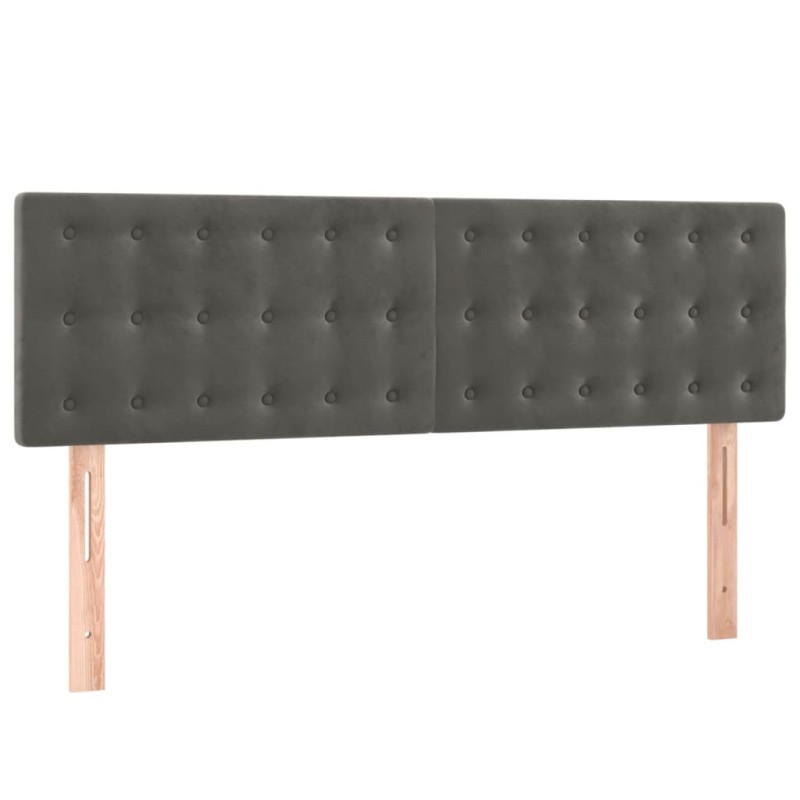 vidaXL Κεφαλάρια Σκ. Γκρι Βελούδινα 144x5x78/88 εκ.