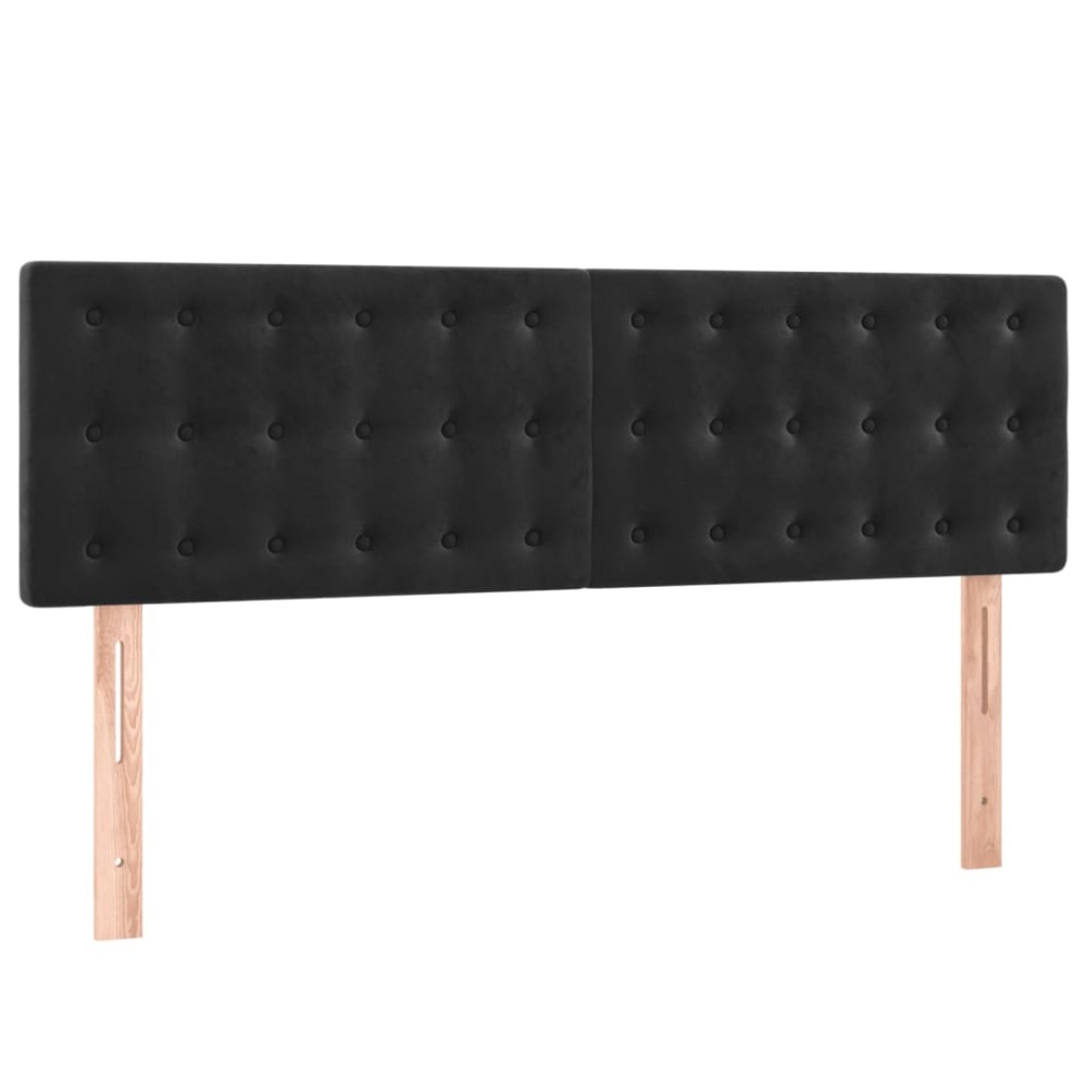 vidaXL Κεφαλάρια Μαύρα Βελούδινα 144x5x78/88 εκ.