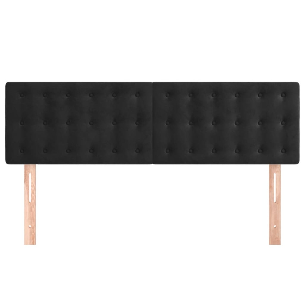 vidaXL Κεφαλάρια Κρεβατιού 2 τεμ. Μαύρα 72x5x78/88 εκ. Βελούδινα