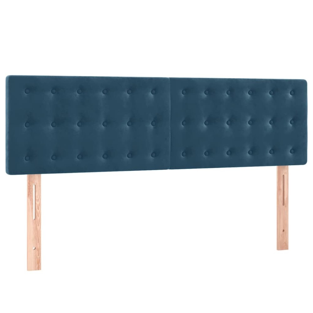vidaXL Κεφαλάρια Σκ. Μπλε Βελούδινα 144x5x78/88 εκ.