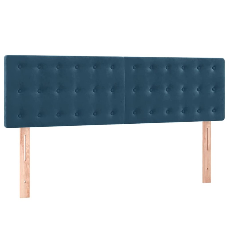 vidaXL Κεφαλάρια Σκ. Μπλε Βελούδινα 144x5x78/88 εκ.