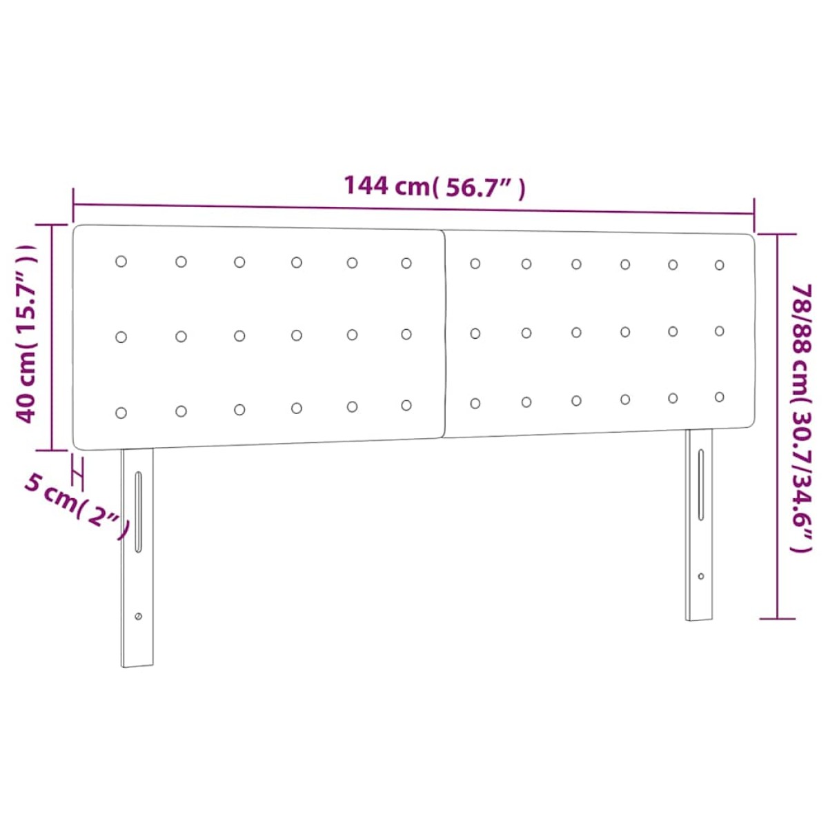 vidaXL Κεφαλάρια Κρεβατιού 2 τεμ. Σκ. Μπλε 72x5x78/88 εκ. Βελούδινα