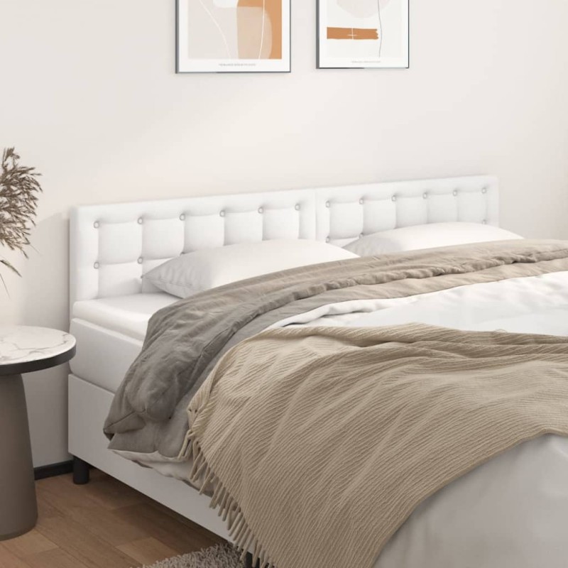 vidaXL Κεφαλάρια Λευκά 160x5x78/88 εκ. από Συνθετικό Δέρμα