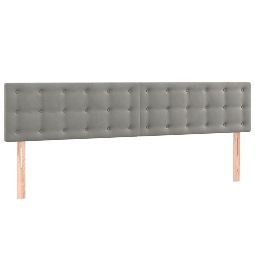 vidaXL Κεφαλάρια Αν. Γκρι Βελούδινα 160x5x78/88 εκ.