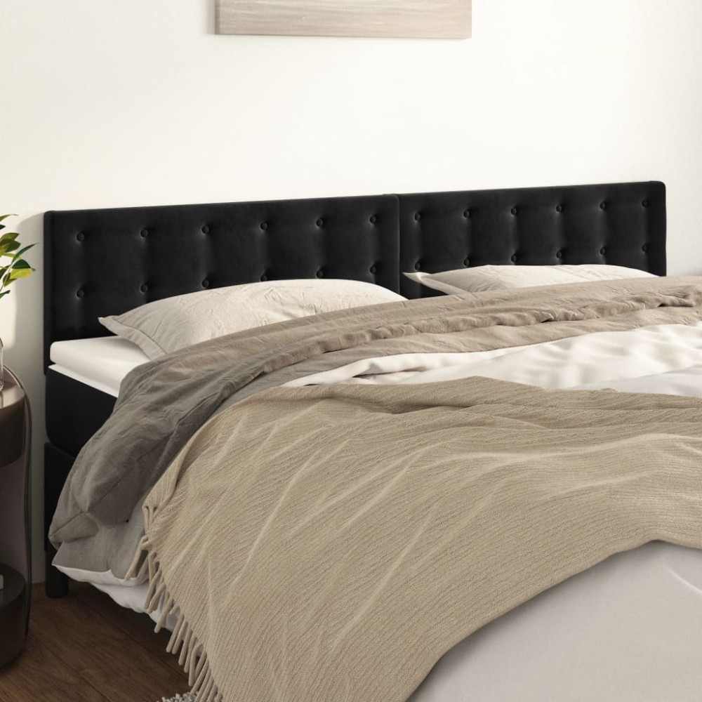 vidaXL Κεφαλάρια Μαύρα Βελούδινα 160x5x78/88 εκ.