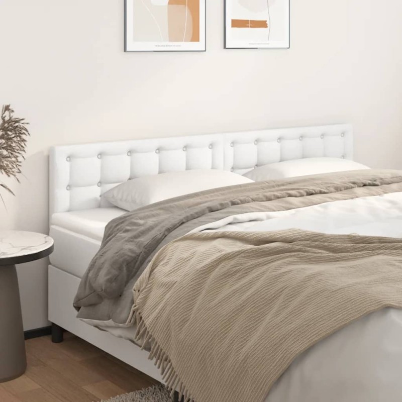 vidaXL Κεφαλάρια Λευκά 180x5x78/88 εκ. από Συνθετικό Δέρμα