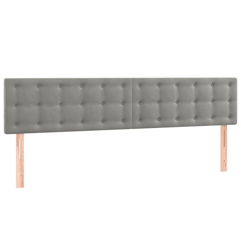 vidaXL Κεφαλάρια Αν. Γκρι Βελούδινα 180x5x78/88 εκ.