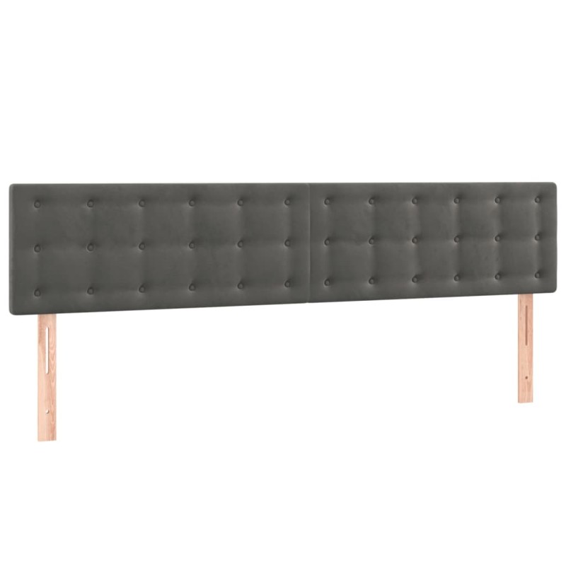 vidaXL Κεφαλάρια Σκ. Γκρι Βελούδινα 180x5x78/88 εκ.