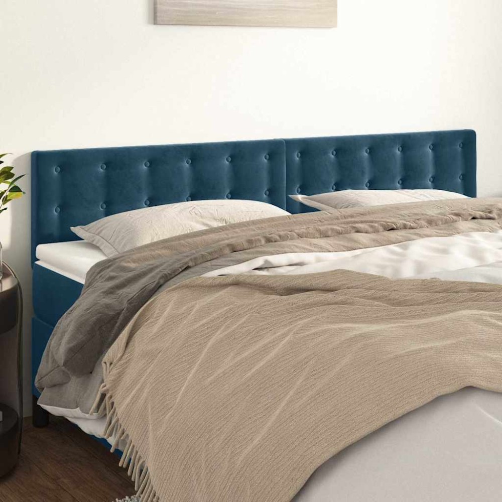 vidaXL Κεφαλάρια Σκ. Μπλε Βελούδινα 180x5x78/88 εκ.