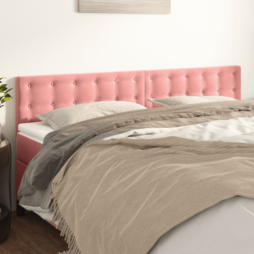 vidaXL Κεφαλάρια Ροζ Βελούδινα 180x5x78/88 εκ.