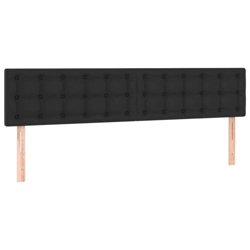 vidaXL Κεφαλάρια Μαύρα 200x5x78/88 εκ. από Συνθετικό Δέρμα