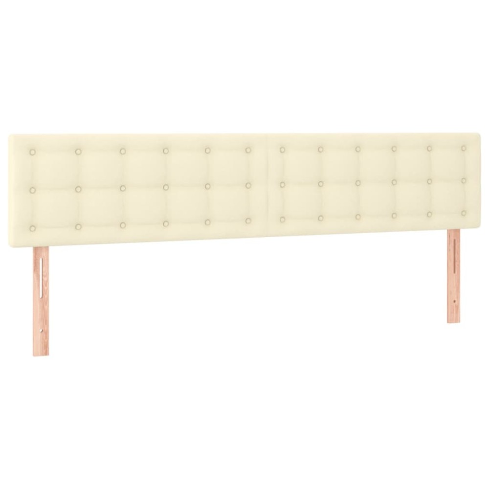 vidaXL Κεφαλάρια Κρεμ 200x5x78/88 εκ. από Συνθετικό Δέρμα