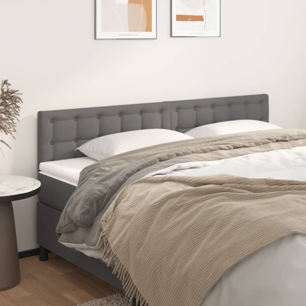 vidaXL Κεφαλάρια Γκρι 200x5x78/88 εκ. από Συνθετικό Δέρμα