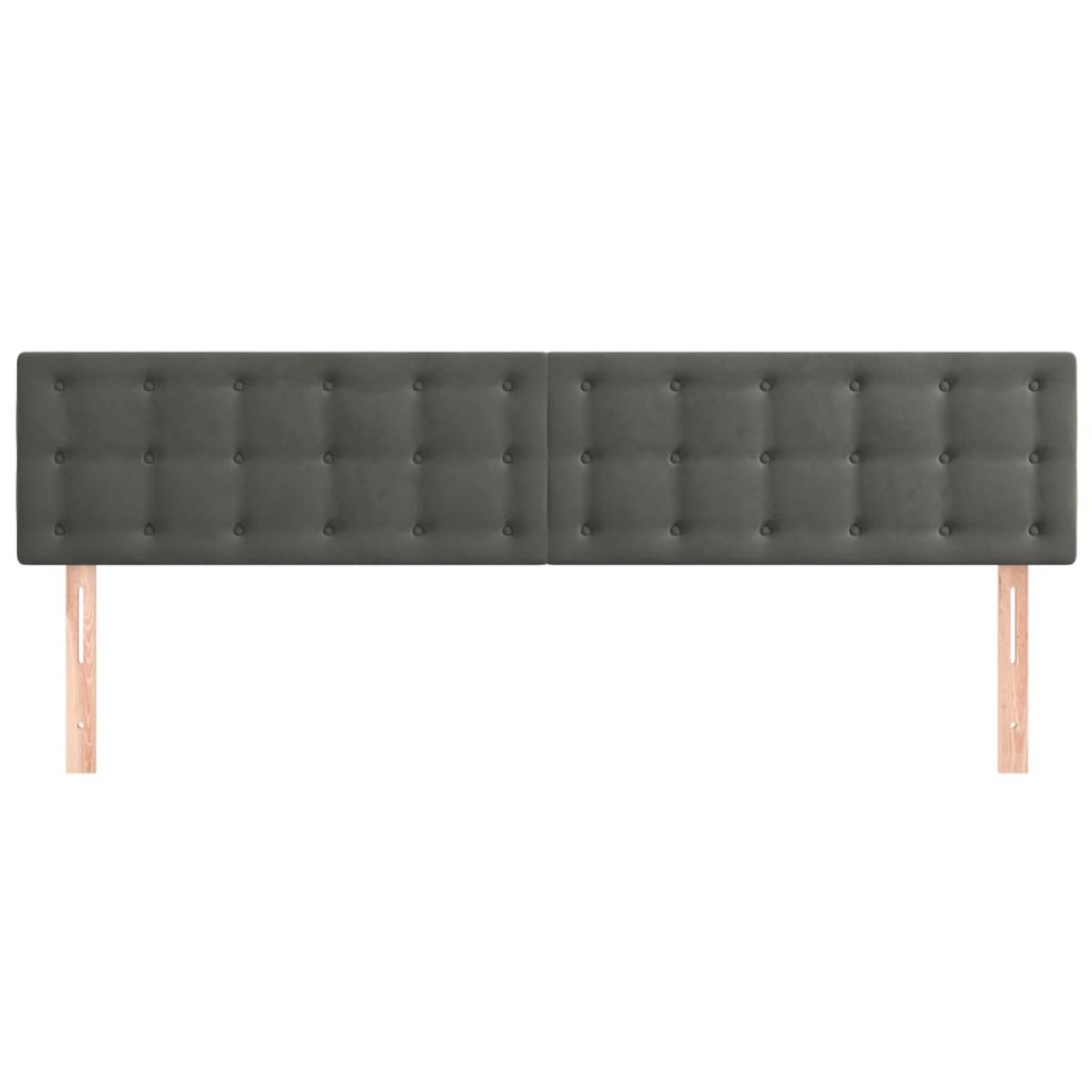 vidaXL Κεφαλάρια Κρεβατιού 2 τεμ.Σκούρο Γκρι 100x5x78/88 εκ. Βελούδινο