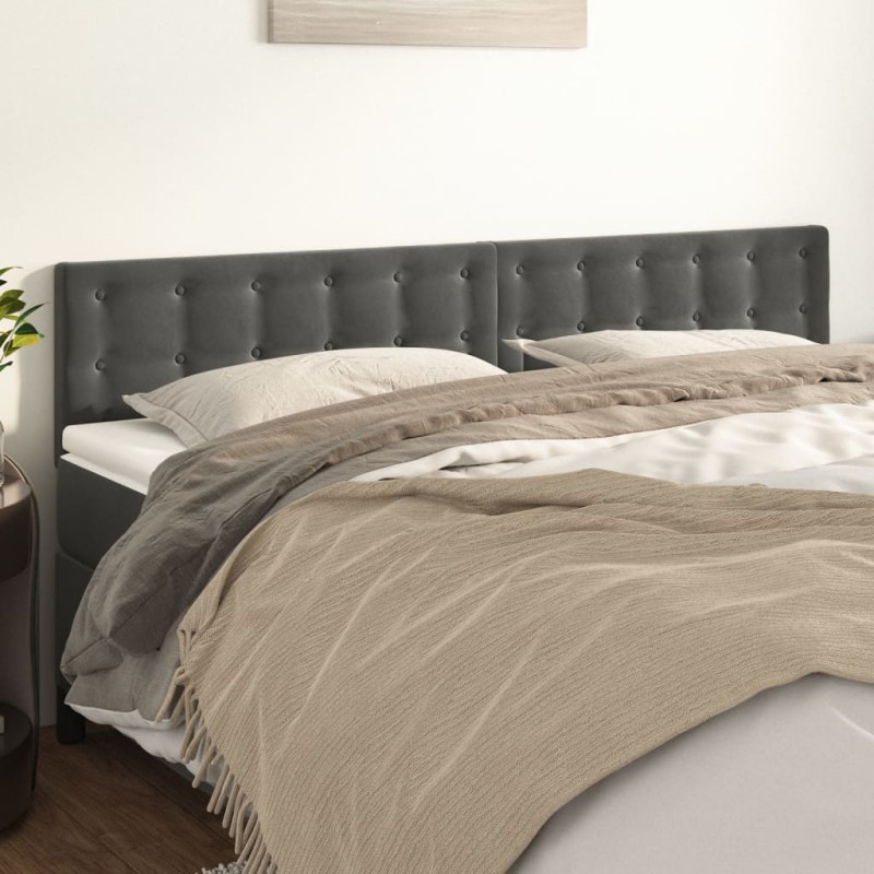 vidaXL Κεφαλάρια Σκ. Γκρι Βελούδινα 200x5x78/88 εκ.