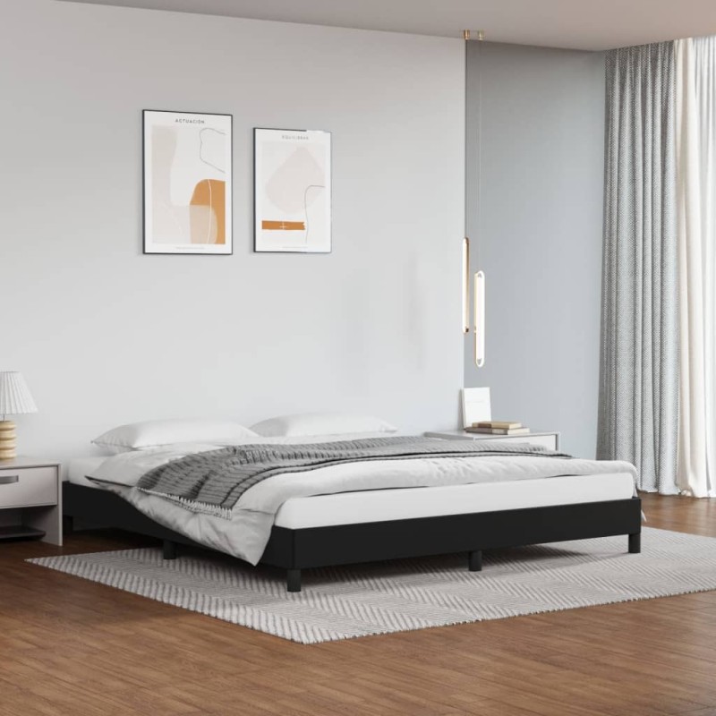 vidaXL Πλαίσιο Κρεβατιού Μαύρο 180x200 εκ. από Συνθετικό Δέρμα