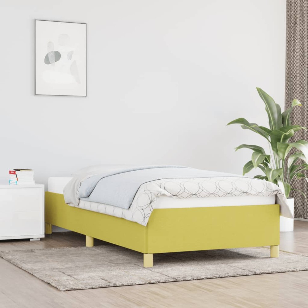 vidaXL Πλαίσιο Κρεβατιού χωρίς Στρώμα Πράσινο 90x200 εκ. Υφασμάτινο