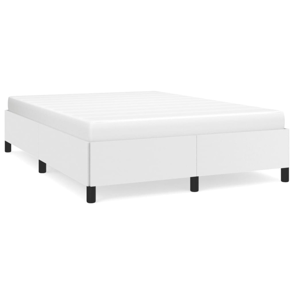 vidaXL Πλαίσιο Κρεβατιού χωρίς Στρώμα Λευκό 140x190 εκ. από Συνθετικό Δέρμα