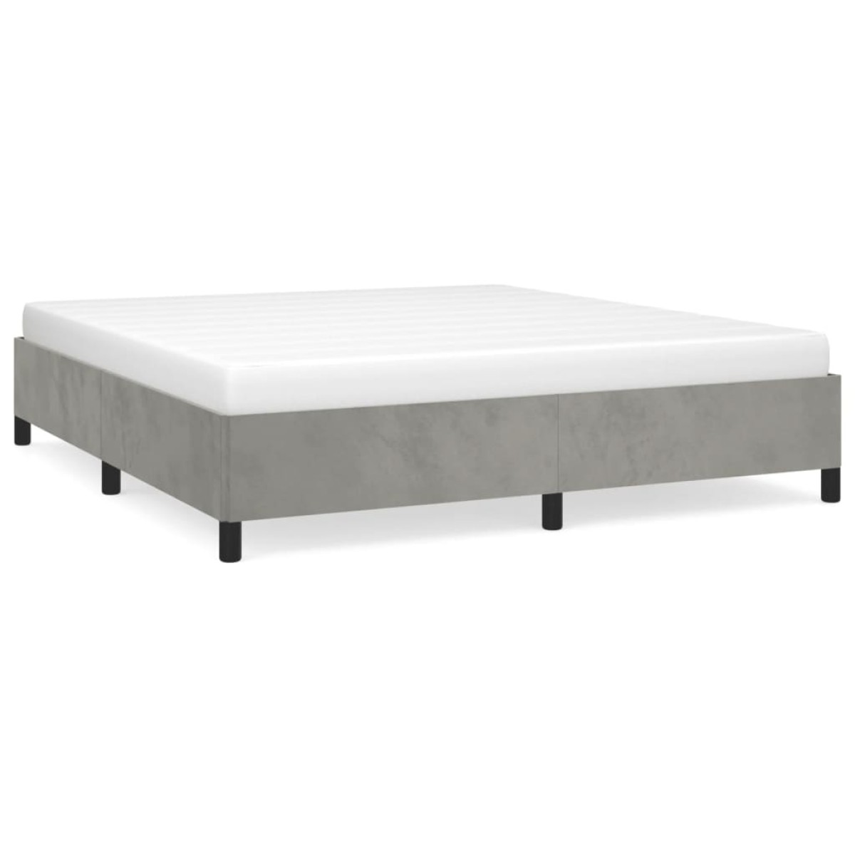 vidaXL Πλαίσιο Κρεβατιού Ανοιχτό Γκρι 180x200 εκ. Βελούδινο