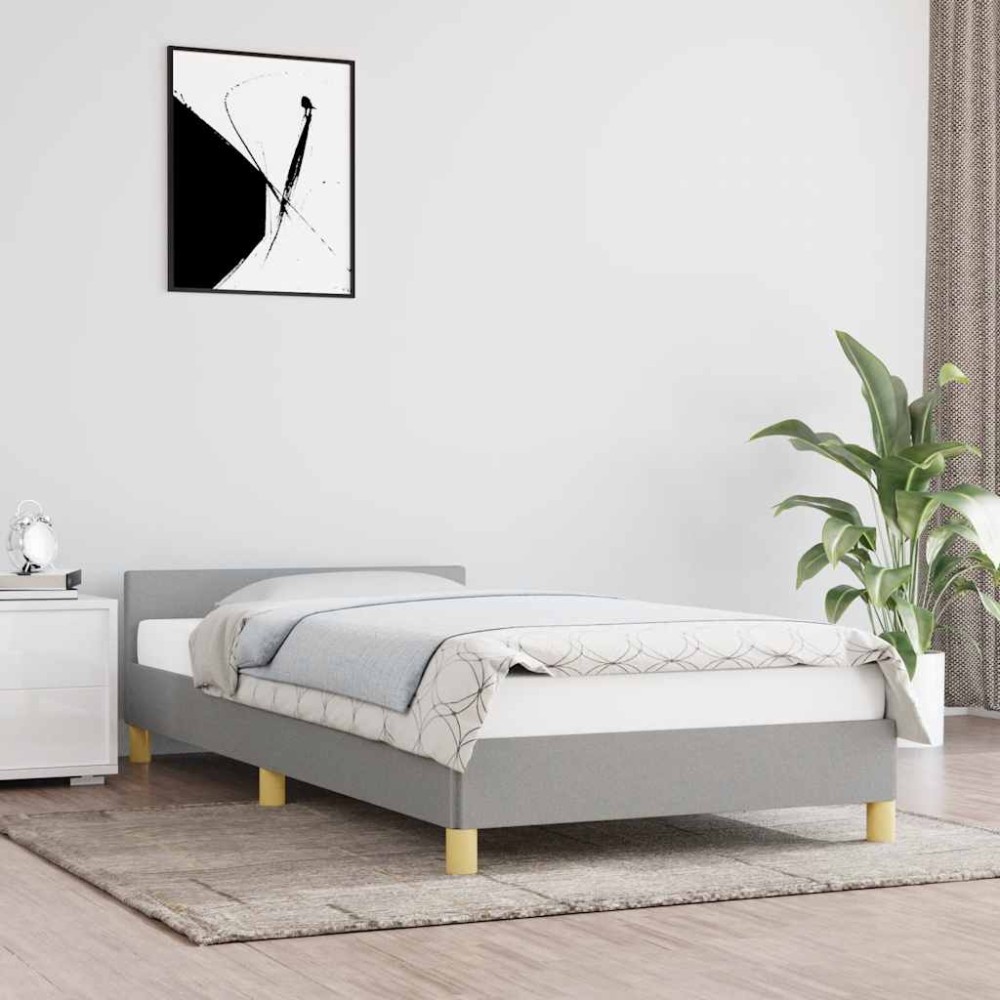 vidaXL Σκελετός Κρεβατιού Χωρίς Στρώμα Αν. Γκρι 90x200 εκ.Υφασμάτινο