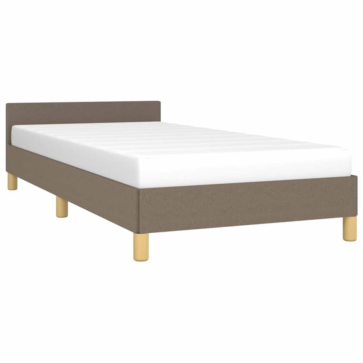 vidaXL Πλαίσιο Κρεβατιού με Κεφαλάρι Taupe 90x200 εκ. Υφασμάτινο