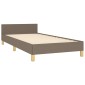 vidaXL Πλαίσιο Κρεβατιού με Κεφαλάρι Taupe 90x200 εκ. Υφασμάτινο