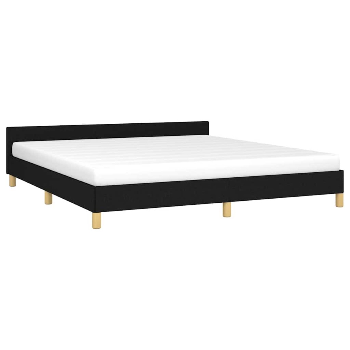 vidaXL Πλαίσιο Κρεβατιού με Κεφαλάρι Μαύρο 180x200 εκ. Υφασμάτινο