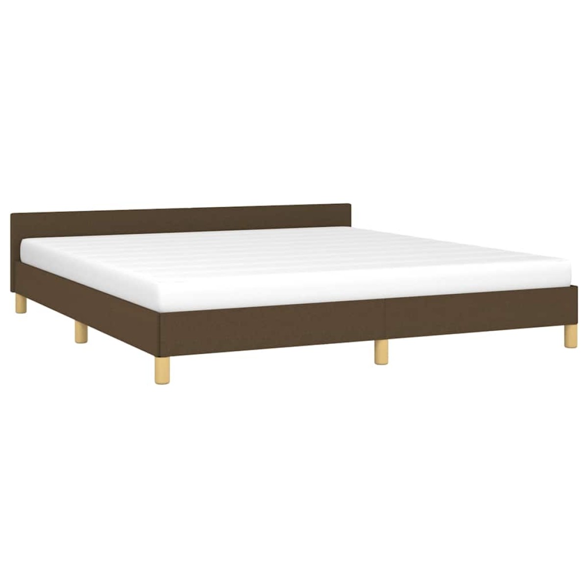 vidaXL Πλαίσιο Κρεβατιού με Κεφαλάρι Σκ. Καφέ 180x200 εκ. Υφασμάτινο