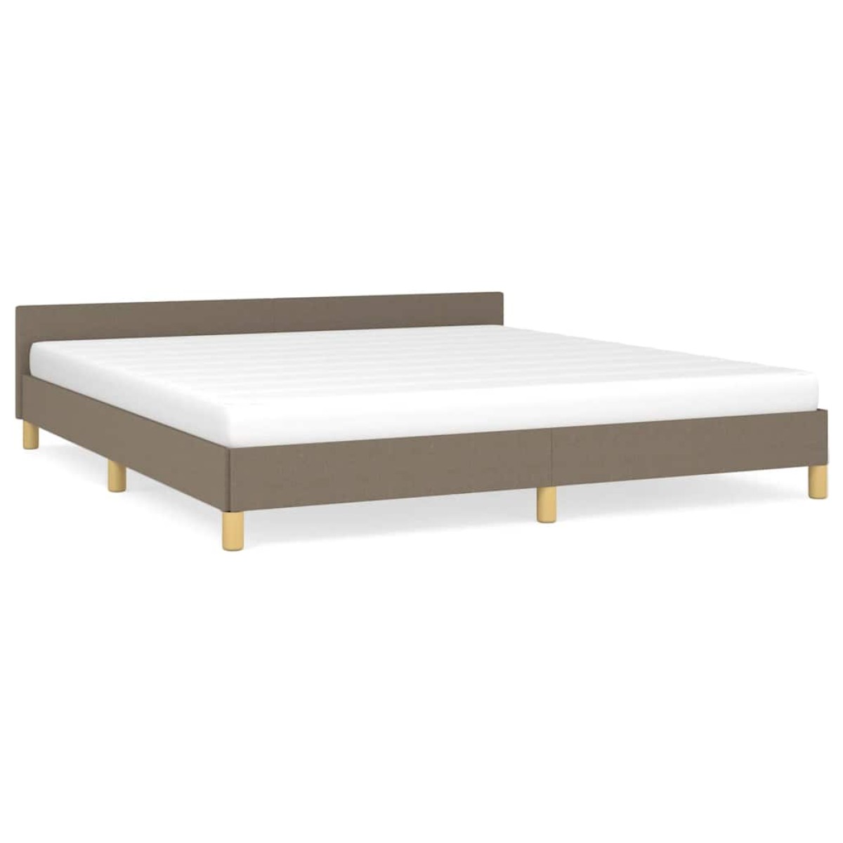 vidaXL Πλαίσιο Κρεβατιού με Κεφαλάρι Taupe 180x200 εκ. Υφασμάτινο
