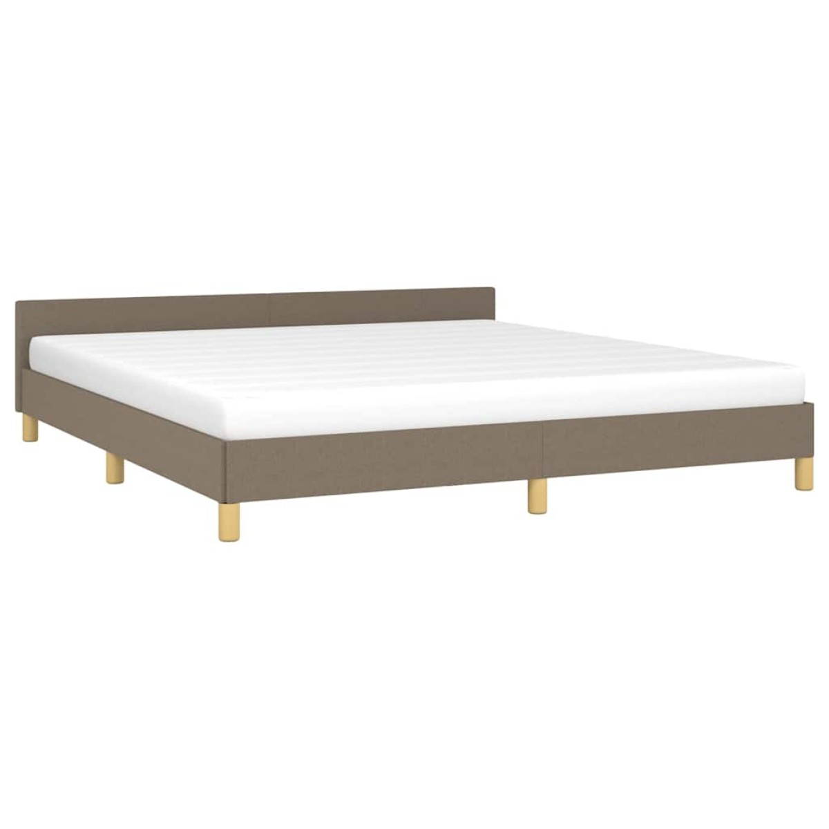 vidaXL Πλαίσιο Κρεβατιού με Κεφαλάρι Taupe 180x200 εκ. Υφασμάτινο