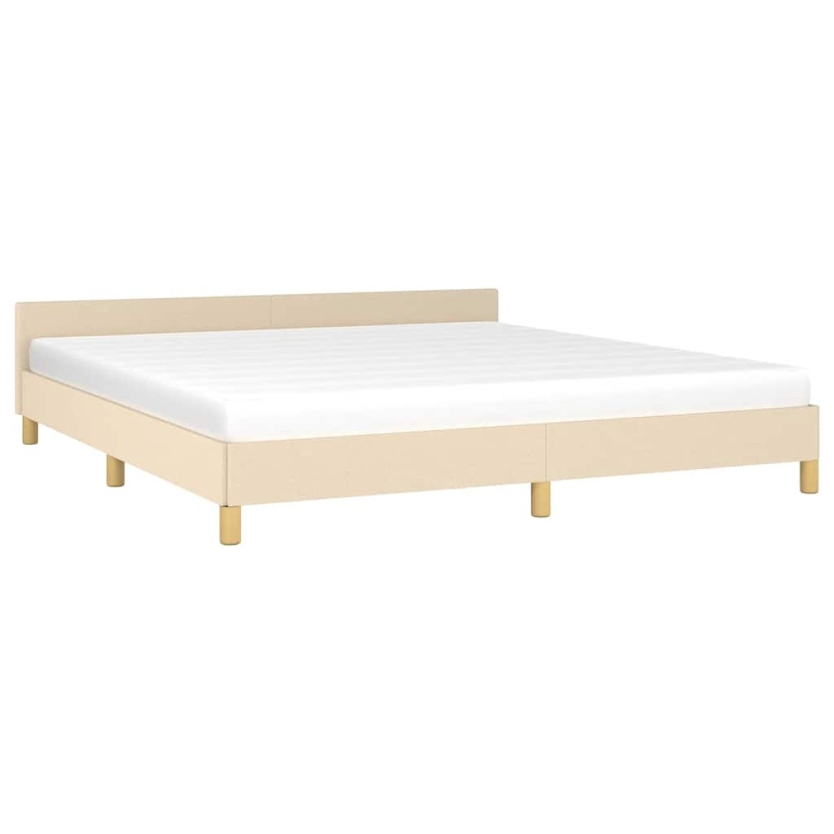vidaXL Πλαίσιο Κρεβατιού με Κεφαλάρι Κρεμ 180x200 εκ. Υφασμάτινο