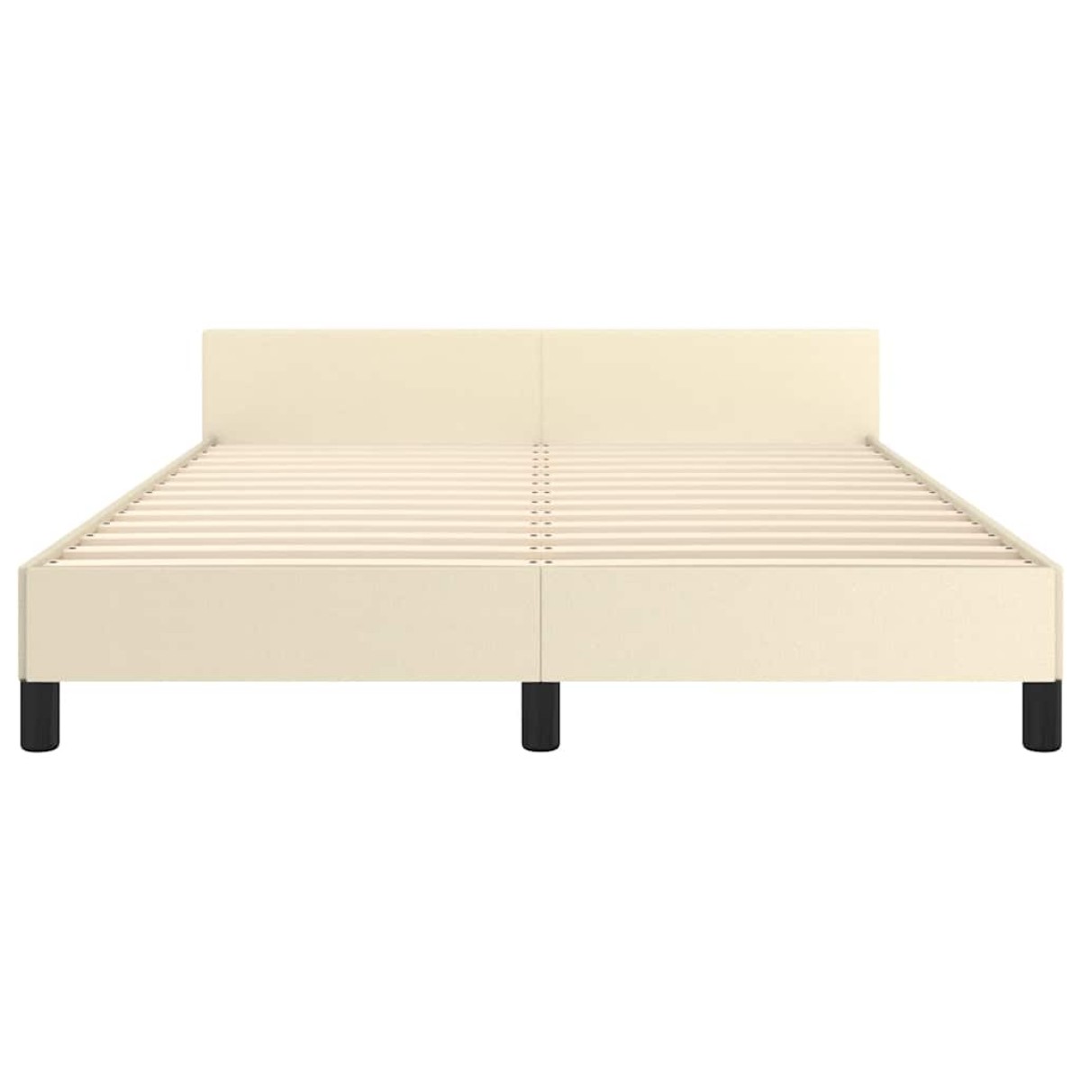 vidaXL Πλαίσιο Κρεβατιού με Κεφαλάρι Κρεμ 140x200 εκ. Συνθετικό Δέρμα