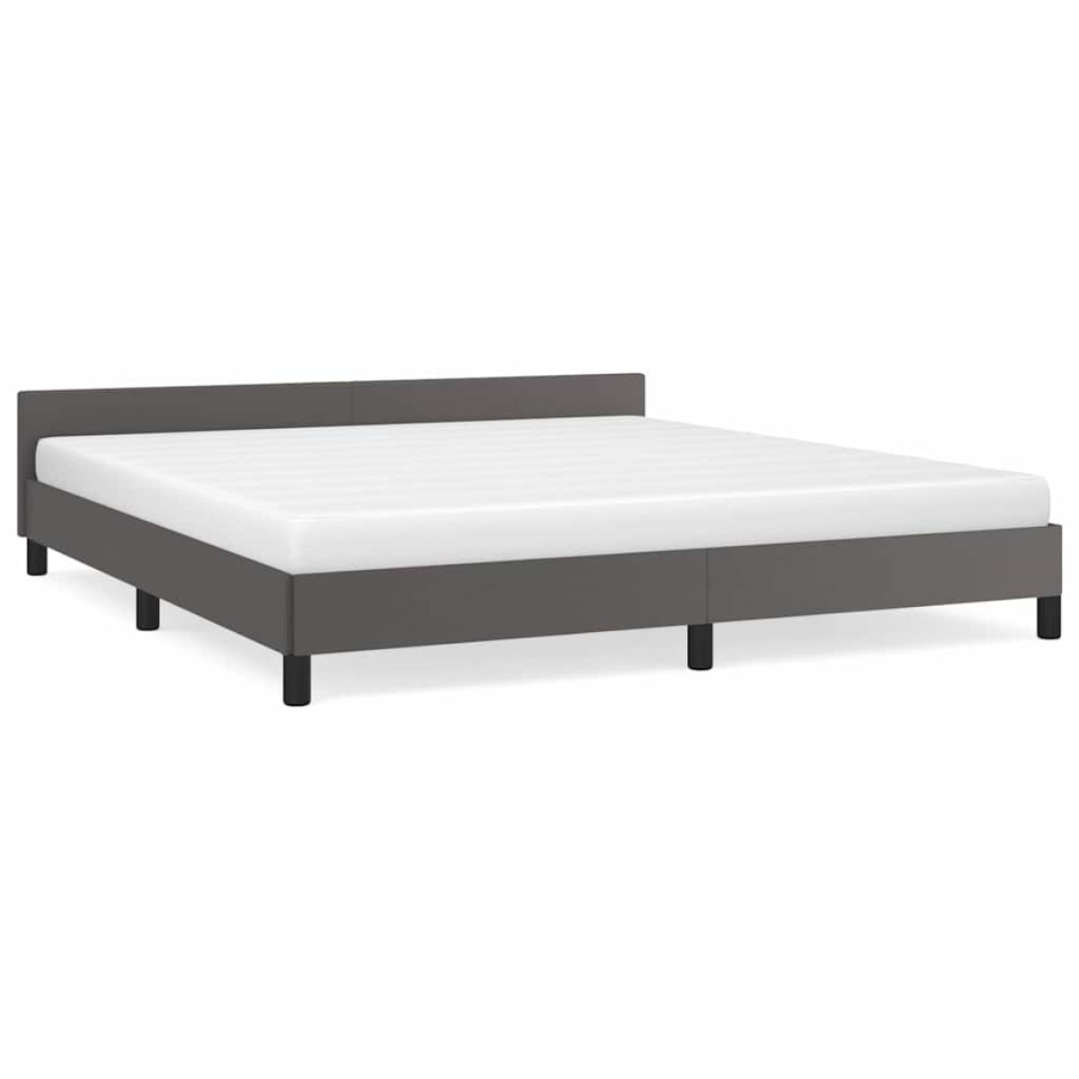 vidaXL Πλαίσιο Κρεβατιού με Κεφαλάρι Γκρι 180x200 εκ. Συνθετικό Δέρμα