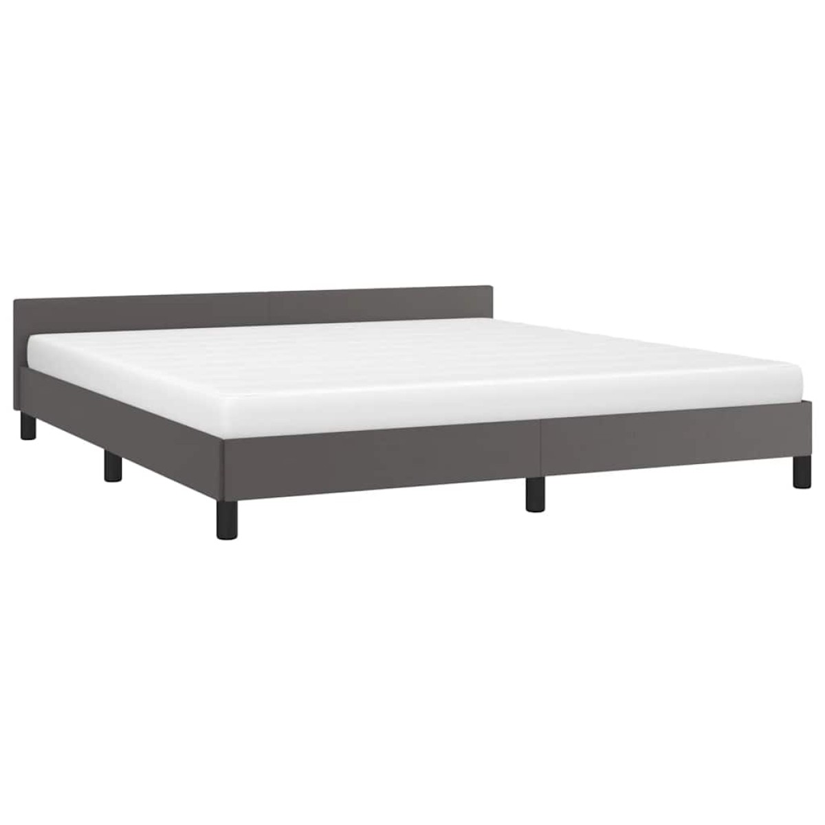vidaXL Πλαίσιο Κρεβατιού με Κεφαλάρι Γκρι 180x200 εκ. Συνθετικό Δέρμα