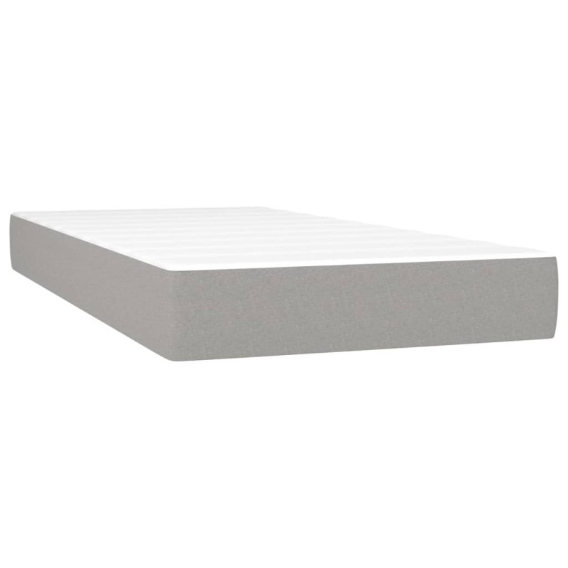 vidaXL Στρώμα με Pocket Springs Μεσαίας Σκληρότητας Ανοιχτό Γκρι 80x200x20 εκ. Υφασμάτινο