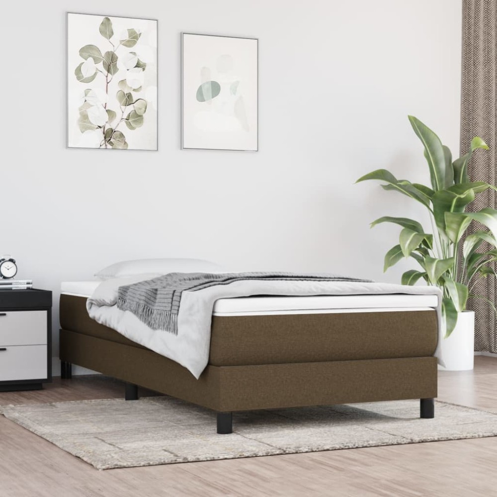 vidaXL Στρώμα με Pocket Springs Μεσαίας Σκληρότητας Σκούρο Καφέ 100x200x20 εκ. Υφασμάτινο