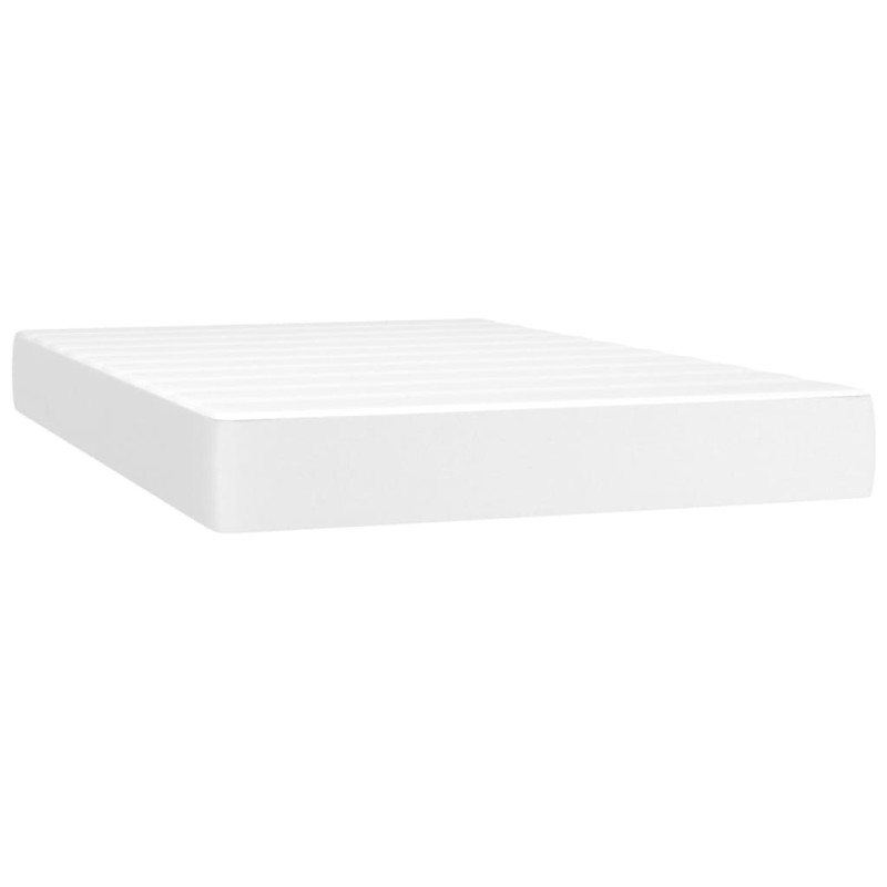 vidaXL Στρώμα με Pocket Springs Μεσαίας Σκληρότητας Λευκό 120x200x20 εκ. Συνθετικό Δέρμα