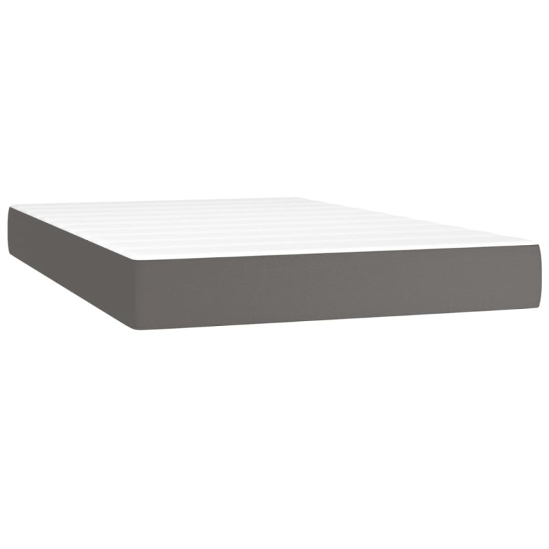 vidaXL Στρώμα με Pocket Springs Μεσαίας Σκληρότητας Γκρι 120x200x20 εκ. Συνθετικό Δέρμα