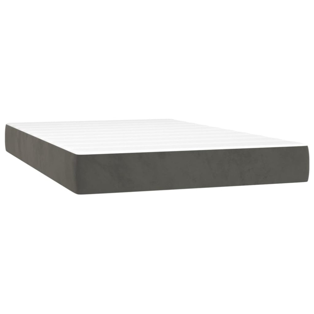 vidaXL Στρώμα με Pocket Springs Μεσαίας Σκληρότητας Σκούρο Γκρι 120x200x20 εκ. Βελούδινο
