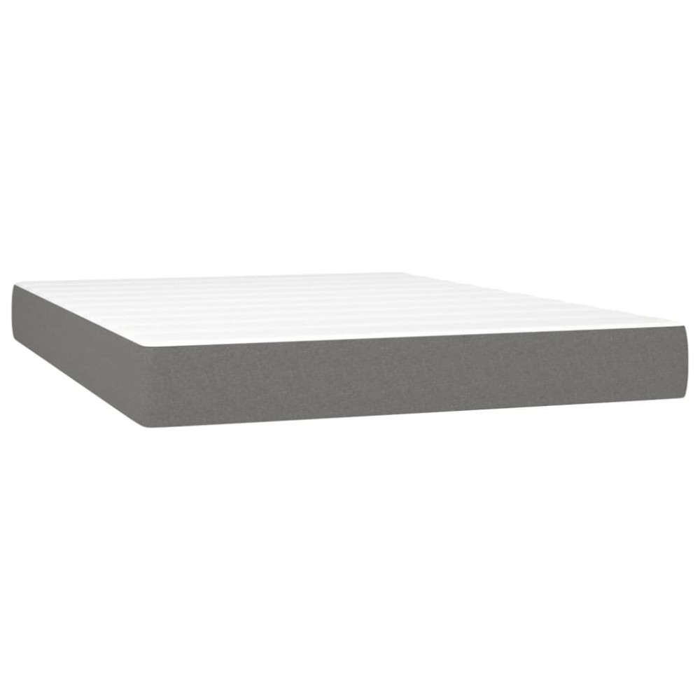 vidaXL Στρώμα με Pocket Springs Μεσαίας Σκληρότητας Σκούρο Γκρι 140x190x20 εκ. Υφασμάτινο