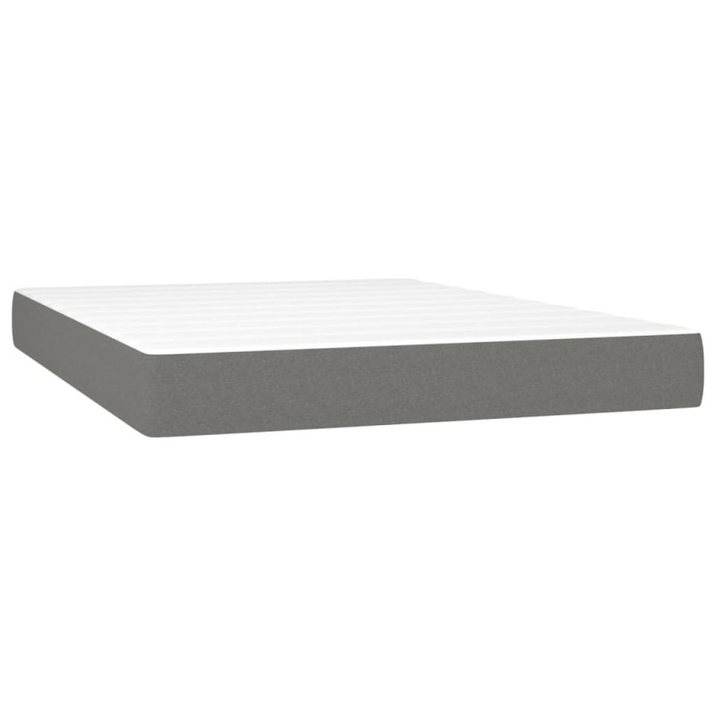 vidaXL Στρώμα με Pocket Springs Μεσαίας Σκληρότητας Σκούρο Γκρι 140x190x20 εκ. Υφασμάτινο