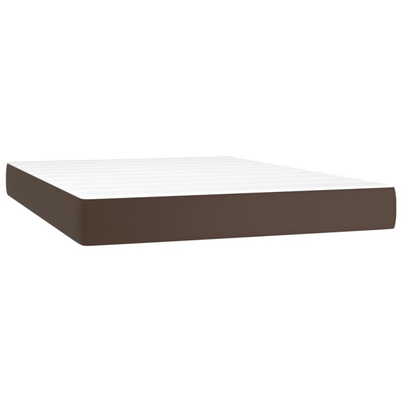 vidaXL Στρώμα με Pocket Springs Μεσαίας Σκληρότητας Καφέ 140x190x20 εκ. Συνθετικό Δέρμα