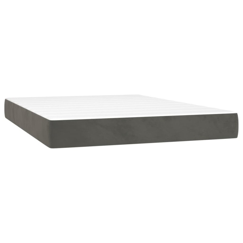 vidaXL Στρώμα με Pocket Springs Μεσαίας Σκληρότητας Σκούρο Γκρι 140x190x20 εκ. Βελούδινο