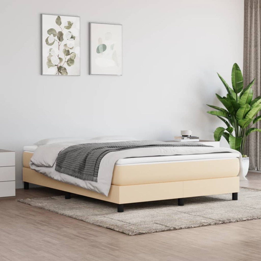 vidaXL Στρώμα με Pocket Springs Μεσαίας Σκληρότητας Κρεμ 140x200x20 εκ. Υφασμάτινο