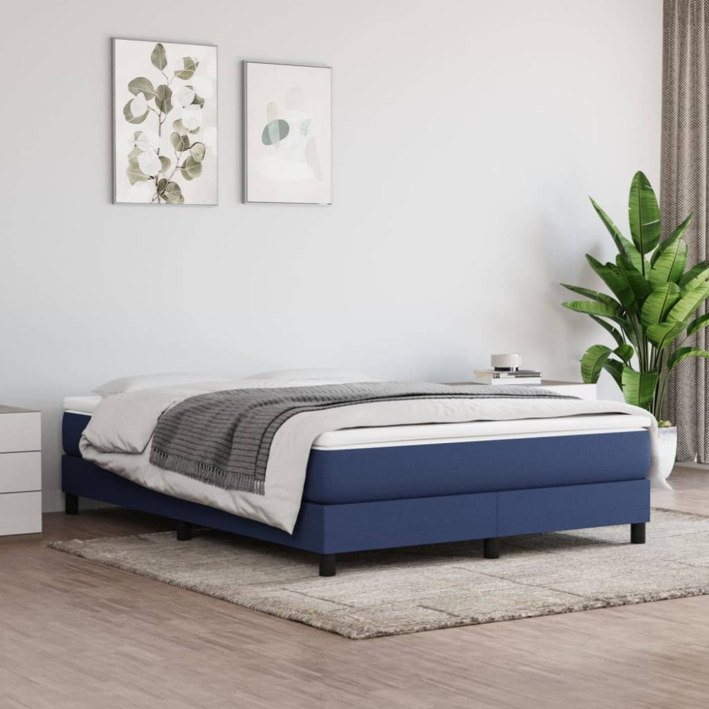 vidaXL Στρώμα με Pocket Springs Μεσαίας Σκληρότητας Μπλε 140x200x20 εκ. Υφασμάτινο