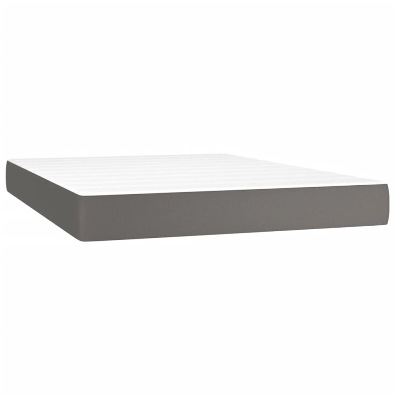 vidaXL Στρώμα με Pocket Springs Μεσαίας Σκληρότητας Γκρι 140x200x20 εκ. Συνθετικό Δέρμα