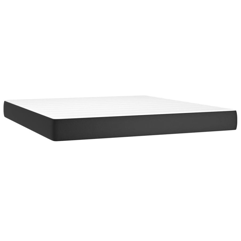 vidaXL Στρώμα με Pocket Springs Μεσαίας Σκληρότητας Μαύρο 160x200x20 εκ. Συνθετικό Δέρμα