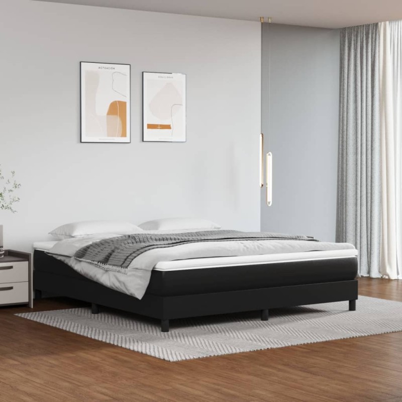 vidaXL Στρώμα με Pocket Springs Μεσαίας Σκληρότητας Μαύρο 160x200x20 εκ. Συνθετικό Δέρμα