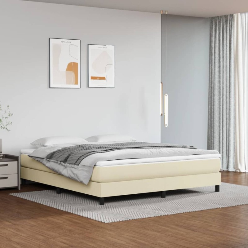vidaXL Στρώμα με Pocket Springs Μεσαίας Σκληρότητας Κρεμ 160x200x20 εκ. Συνθετικό Δέρμα