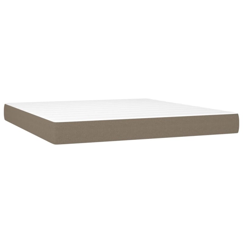 vidaXL Στρώμα με Pocket Springs Μεσαίας Σκληρότητας Taupe 180x200x20 εκ. Υφασμάτινο